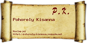 Pohorely Kisanna névjegykártya